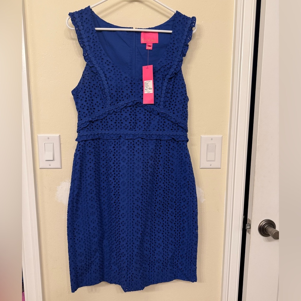 Lilly Pulitzer Royal Blue Eyelet Sleeveless Dress